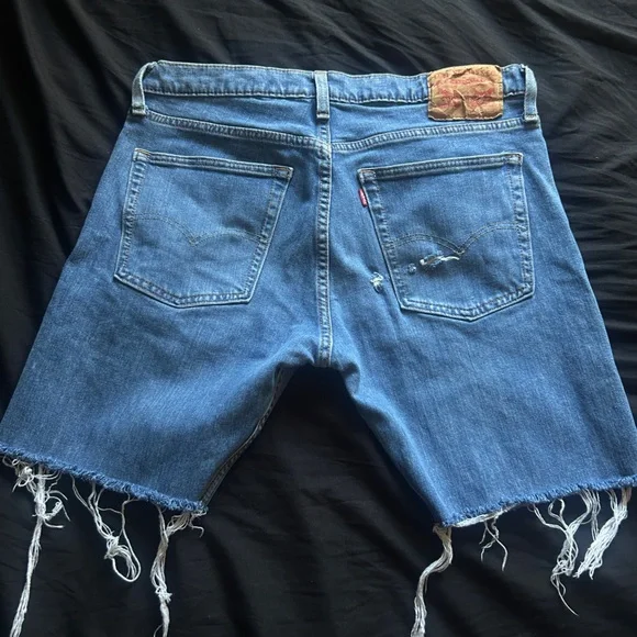 Levi's Distressed Blue Jean Shorts - Picture 2 of 3